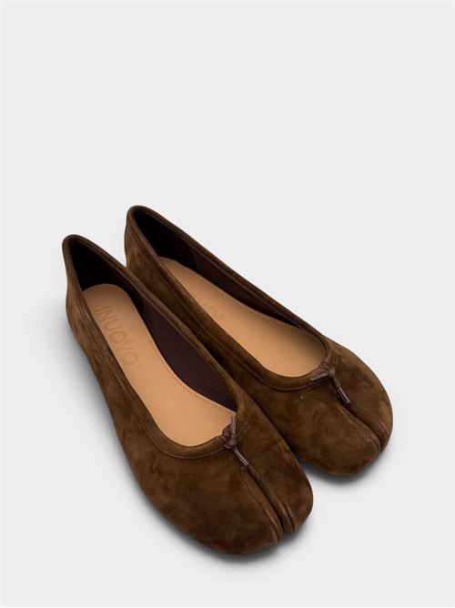 Ballerine dark brown in camoscio con fiocchetto IL LACCIO | EG3251CAMOSCIOKS DARK BROWN